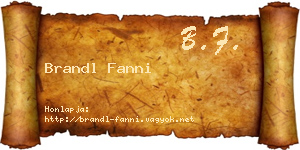 Brandl Fanni névjegykártya