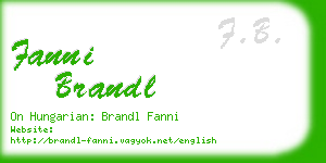 fanni brandl business card